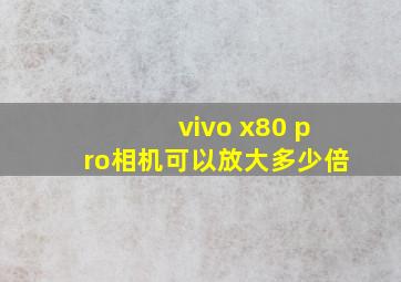 vivo x80 pro相机可以放大多少倍